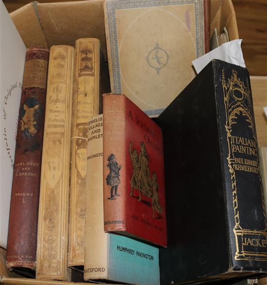 Assorted books and Robinson History of England and Collier Dictionary